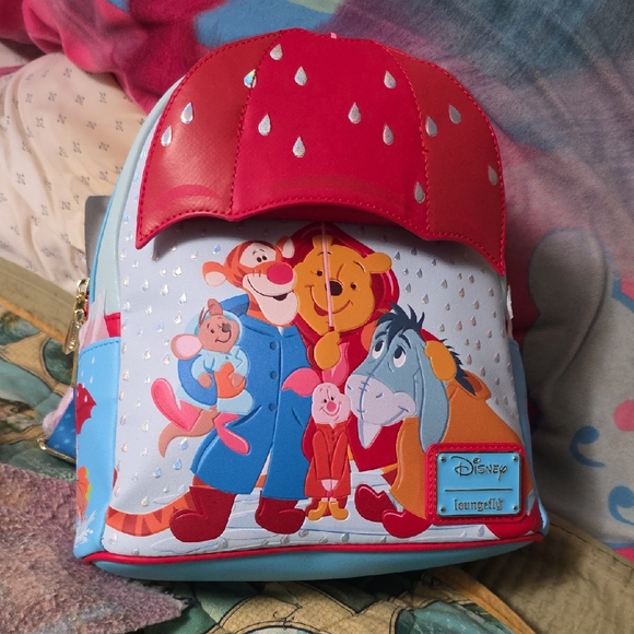Loungefly Handbags - Loungefly Light Blue & Red Winnie the Pooh Friends Mini Backpack (Nwt)
